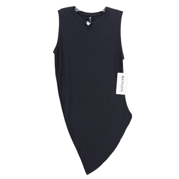 NWT ATHLETA Cloudlight Restore Asymmetric Tank Top Black Tencel Modal Soft XS - Picture 1 of 5